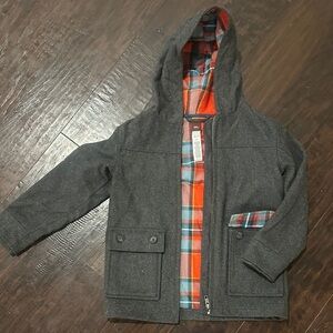 Tea Collection gray wool coat flannel lined boys 6